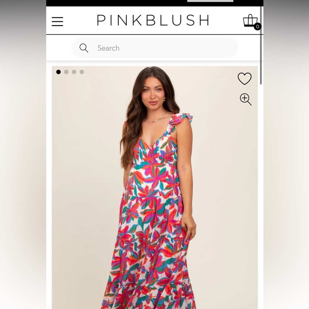 Red Floral Tiered Maternity Maxi Dress pinkblush